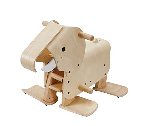 PlanToys® Wooden Walking Elephant Ride-On Toy for Toddlers Balance Kids