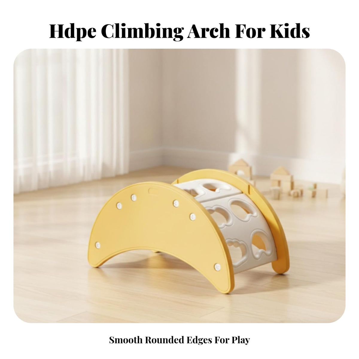 Simhoa Moon-Shaped Rocking Arch | Climbing Arch, Developmental Learning, Toy, for Playroom, Nursery, Kids, White