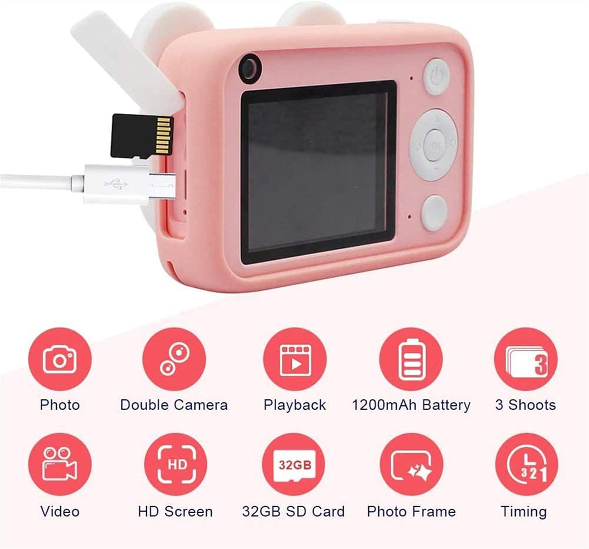 Kids Toys Birthday for 3-10 Year Old Boys Girls, Kids Camera 1080P 2.4inch HD Children Digital Cameras for Girls,Toddler Camera for 3-9 Year Old Boy