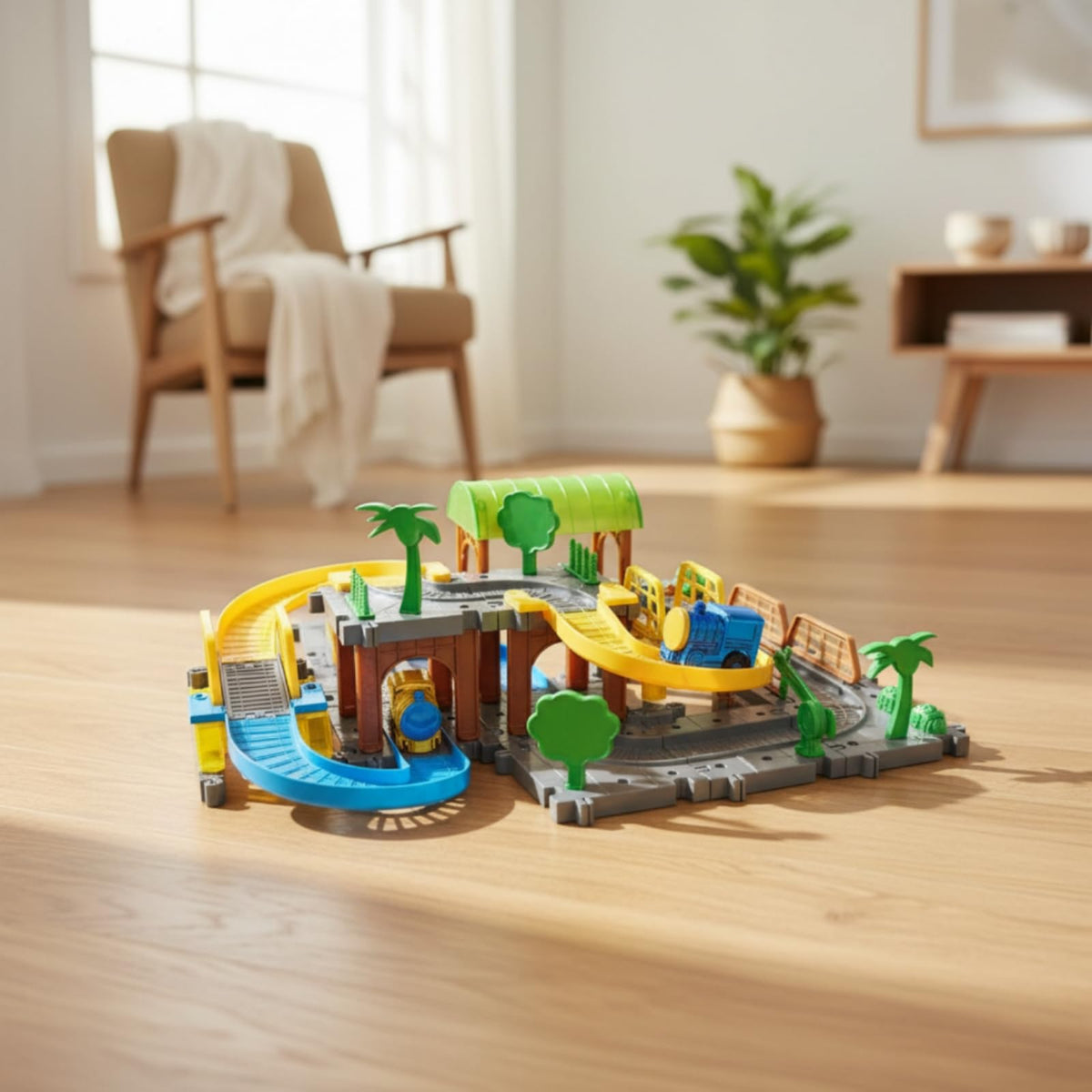 Playset with Hand Controller Educational DIY Railway Construction Kit Science Toy for Kids, Family Activities