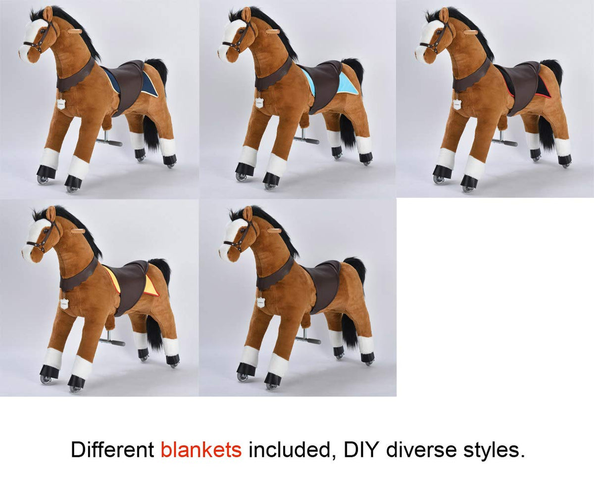 Ufree Large Mechanical Rocking Horse Toy, Ride on Bounce up and Down and Move, 44 inch for Children 6 to Adult (Black Mane and Tail)