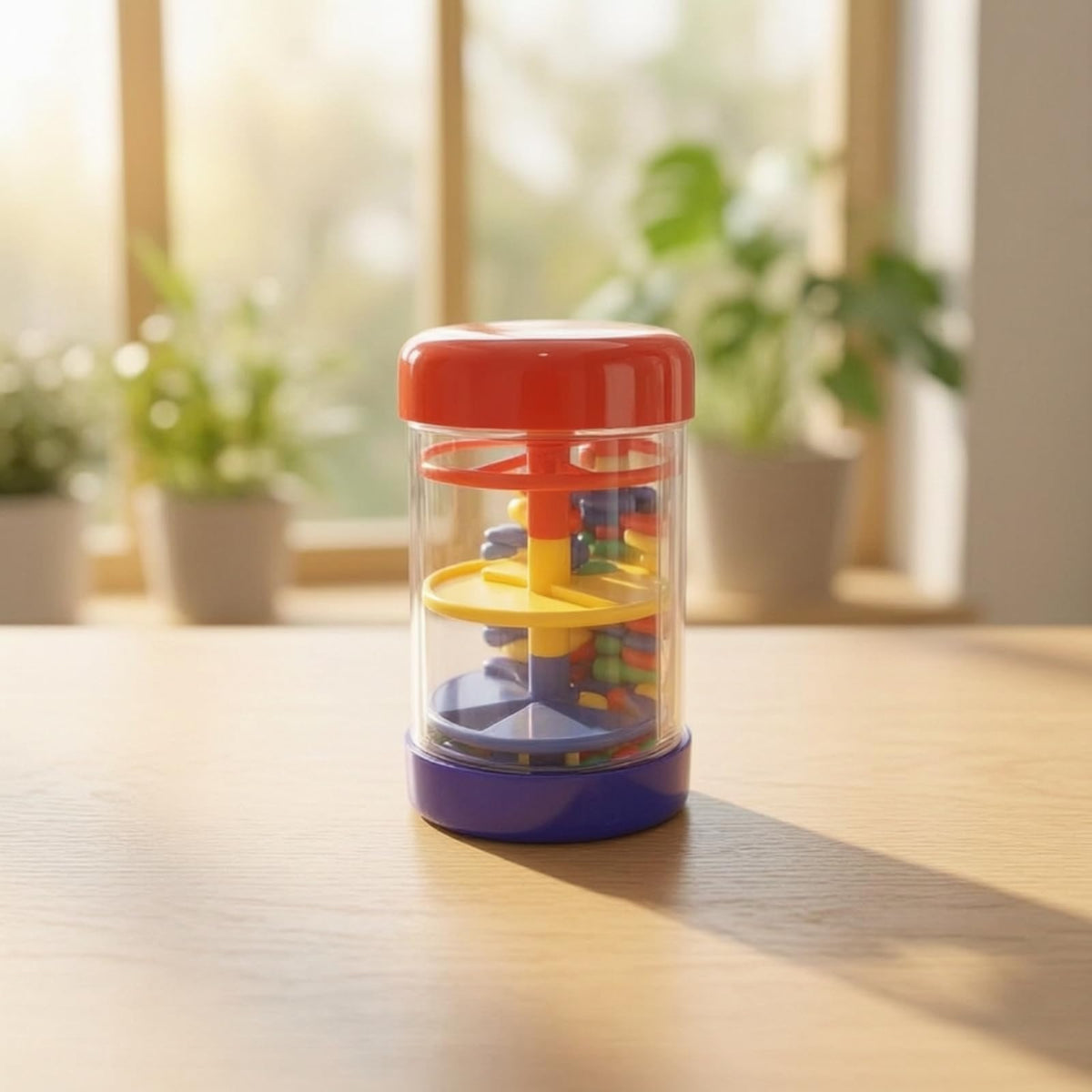 Rainfall Tube Child-Friendly Rain with Internal Beads Transparent Early-Learning Audiovisual Toy for Children, Young Children, Quiet Time, 9CM