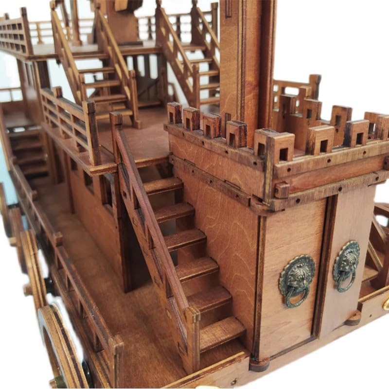 Crossbow Chariot Chines Three Kingdoms Weapons Large scale Chinese style ancient siege vehicle model Wooden Tabletop Game Toy Retro Adult Birthday Gift