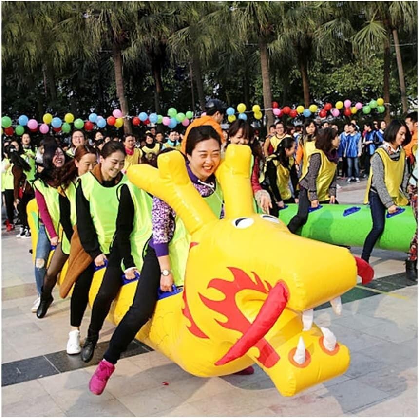 Lawn Inflatable Dragon Boat Racing Game, Indoor and Outdoor Games and Sports Toys Promote Teamwork, Socialising