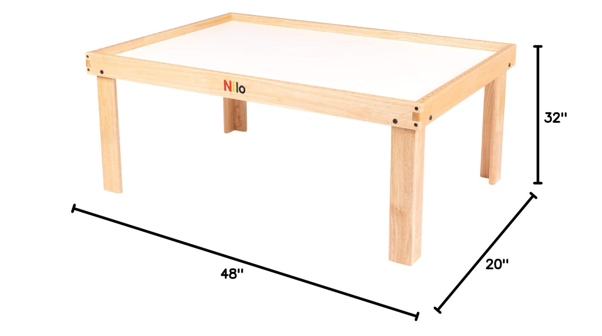 NILO N51 Play Kid's Table Compatible with Legos, Duplo, Trains, Games, Building, Lincoln Logs Safe Fun for Children Educational Toy Board Durable (Accessory Holes, 32x48x20)