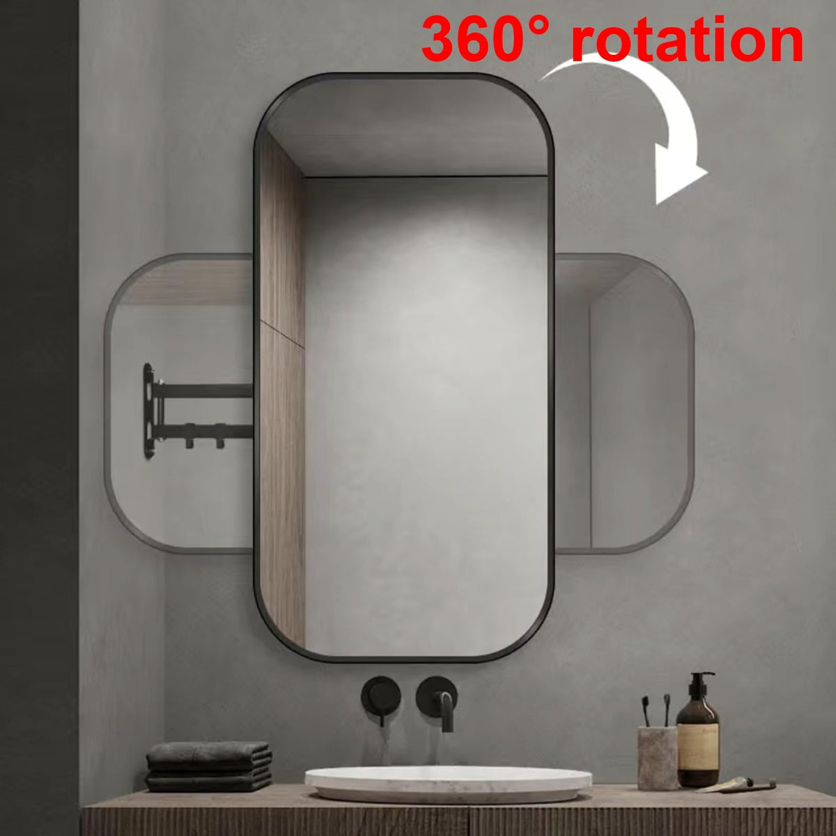360° Rotatable Corner Shower Mat Active Bathing Toy with Metal Rails Anti Slip Aluminum Edges HD Waterproof Fun Bathroom Play (Size: 50x80cm)