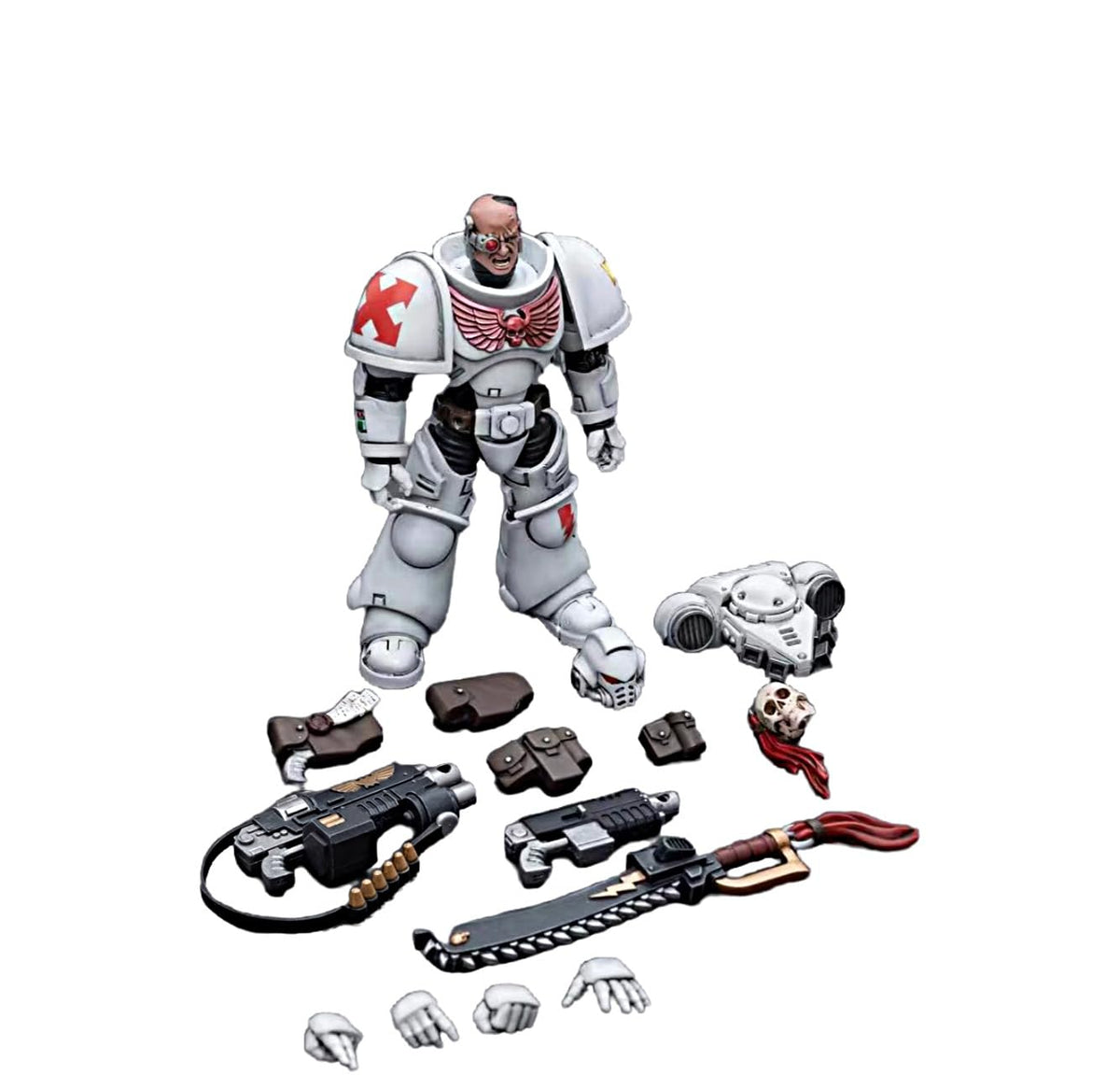 JOYTOY White Scars Assault Intercessor Warhammer 40K 1/18 Action Figures White Scars Assault Intercessor 4PCS Collectible Model 4.8Inch Artifacts Birthday Gifts