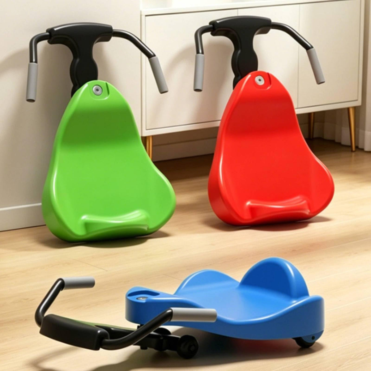 Yiju Children's Ride-Along Toy Balance Compact Four-Wheel Balance Glider Sensory Riding Toy for Kids, Patios, Green