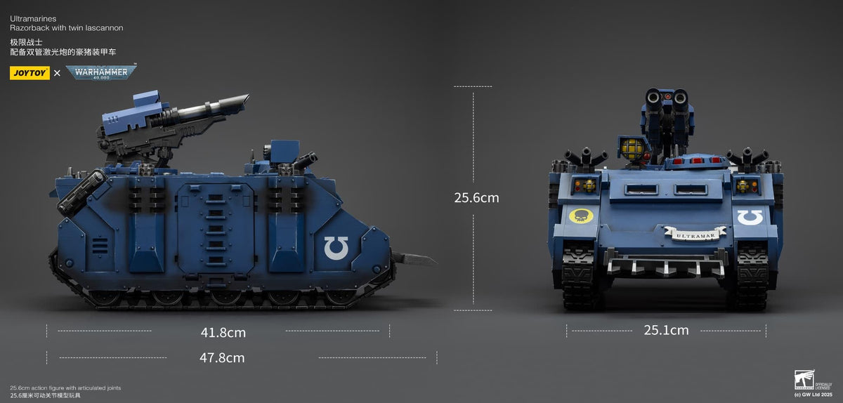 JOYTOY Warhammer 40K: Ultramarines Razorback with Laser Cannon Twin Action Figure 1:18 Scale