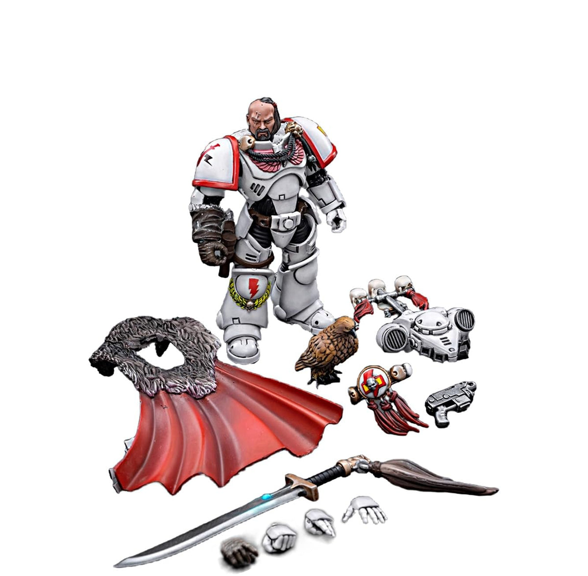 JOYTOY White Scars Assault Intercessor Warhammer 40K 1/18 Action Figures White Scars Assault Intercessor 4PCS Collectible Model 4.8Inch Artifacts Birthday Gifts