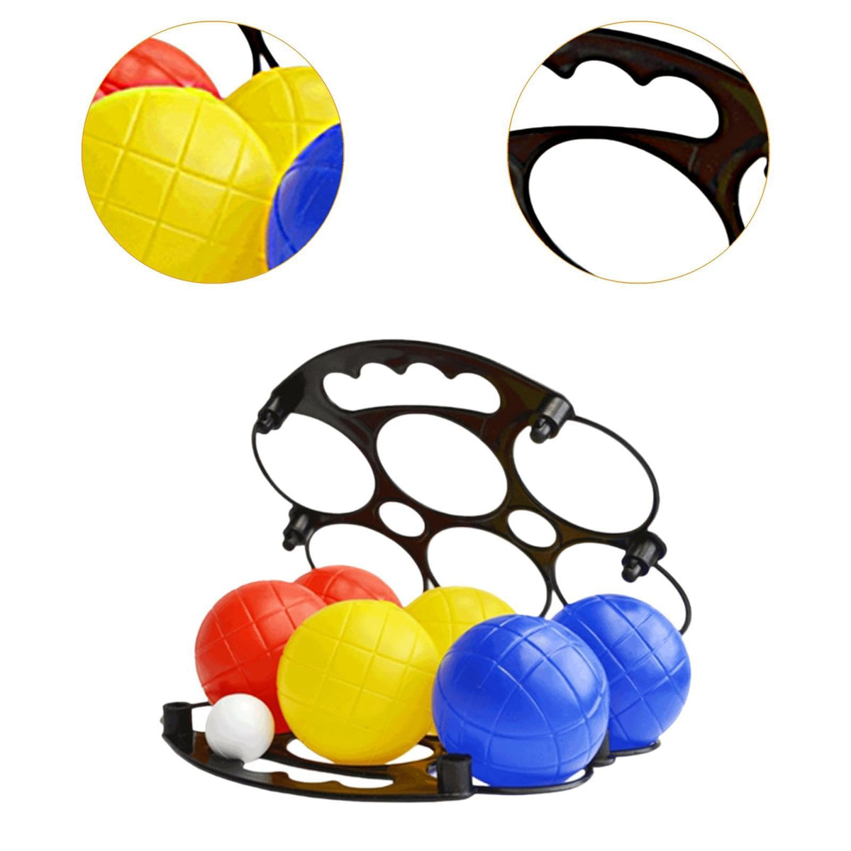 7 Pieces Petanque Balls Set Bocce Balls Water Filled Boules Games Portable Carry Basket Supplies Lightweight Toys for Suitable for