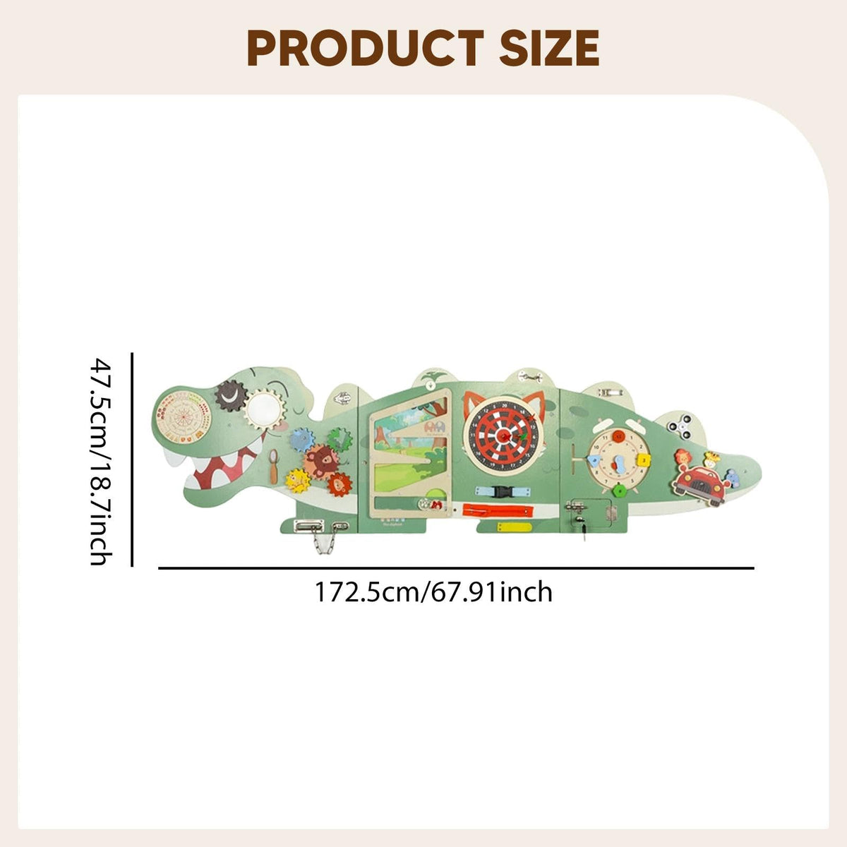 Menolana Wooden Activity Wall Busy Board Sensory Panel Kindergarten Interactive Play Board for Boys Girls Wall Mounted Toy Educational