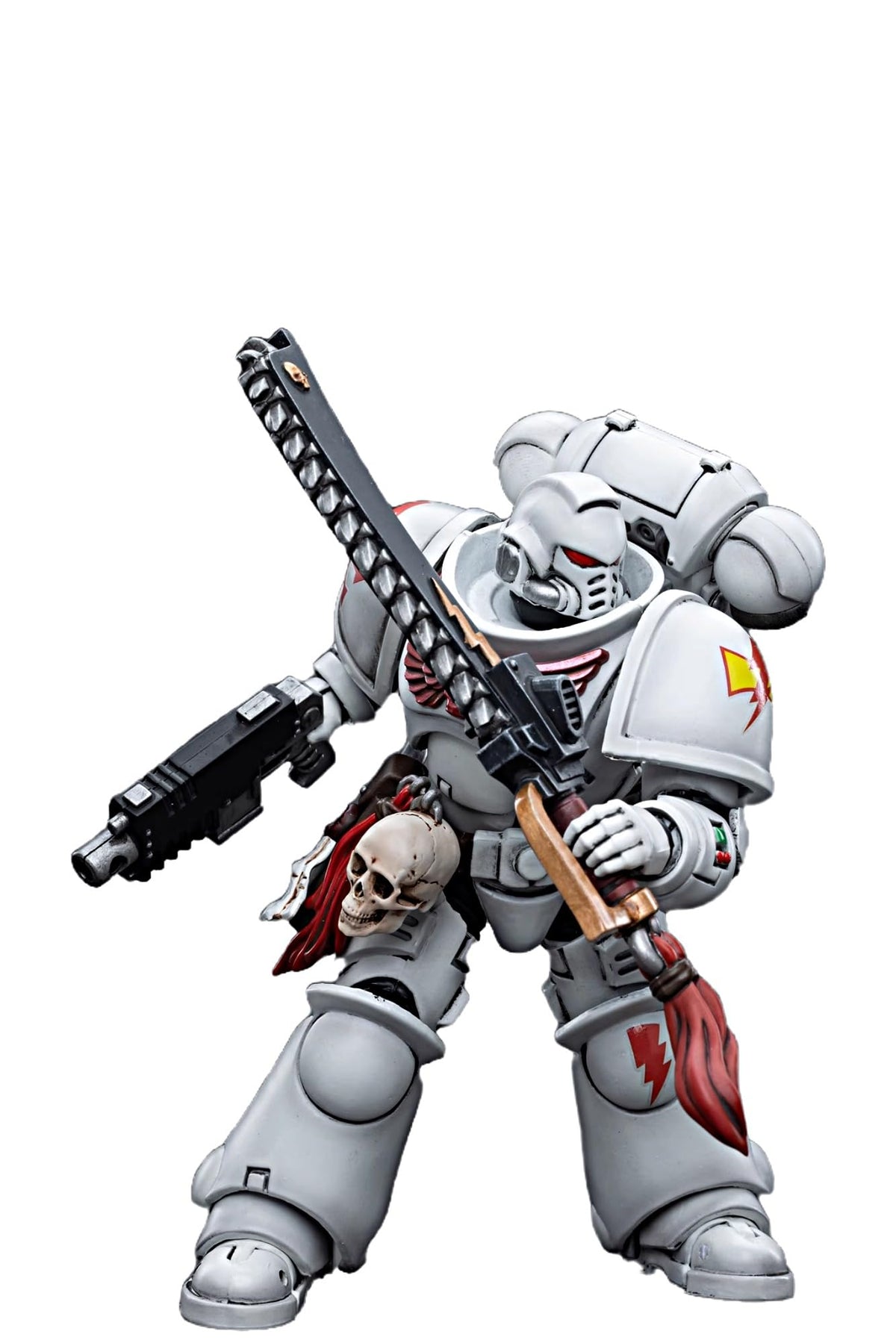 JOYTOY White Scars Assault Intercessor Warhammer 40K 1/18 Action Figures White Scars Assault Intercessor 4PCS Collectible Model 4.8Inch Artifacts Birthday Gifts