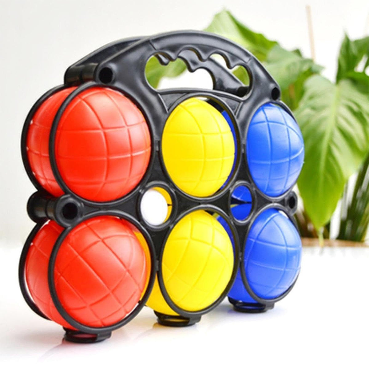 7 Pieces Petanque Balls Set Bocce Balls Water Filled Boules Games Portable Carry Basket Supplies Lightweight Toys for Suitable for