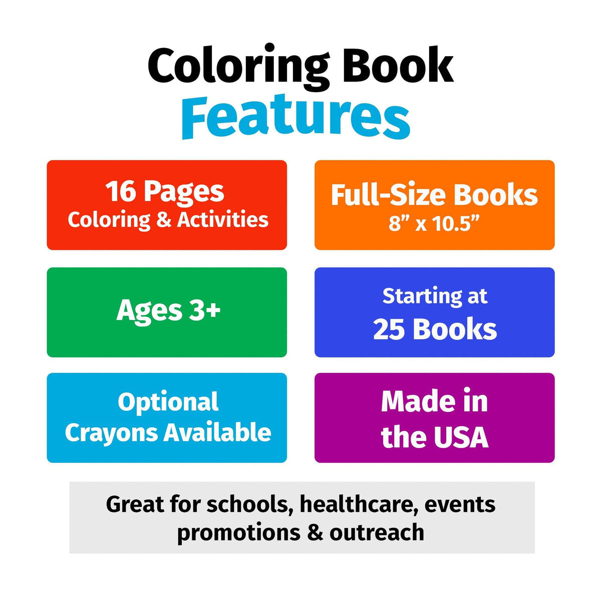 ZOCO – The Sheriff is Your Friend – Custom Educational Coloring Books (250 Bulk Pack, With Crayons) – Promotional Police Toys, Activities for Kids
