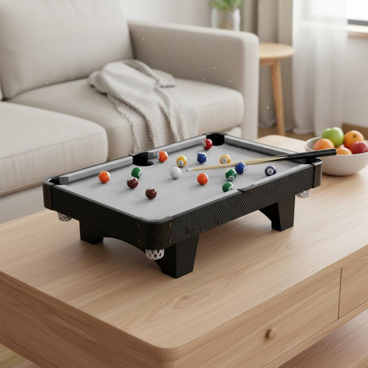 Gralara Pool Table Learn Through Children's Pool Table Toy Lightweight Tabletop Billiards Set for Family, Home