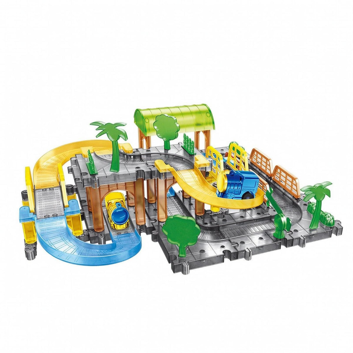 Amagogo Playset with Hand Controller Interlocking DIY Railway Construction Kit Educational Toy for Kids