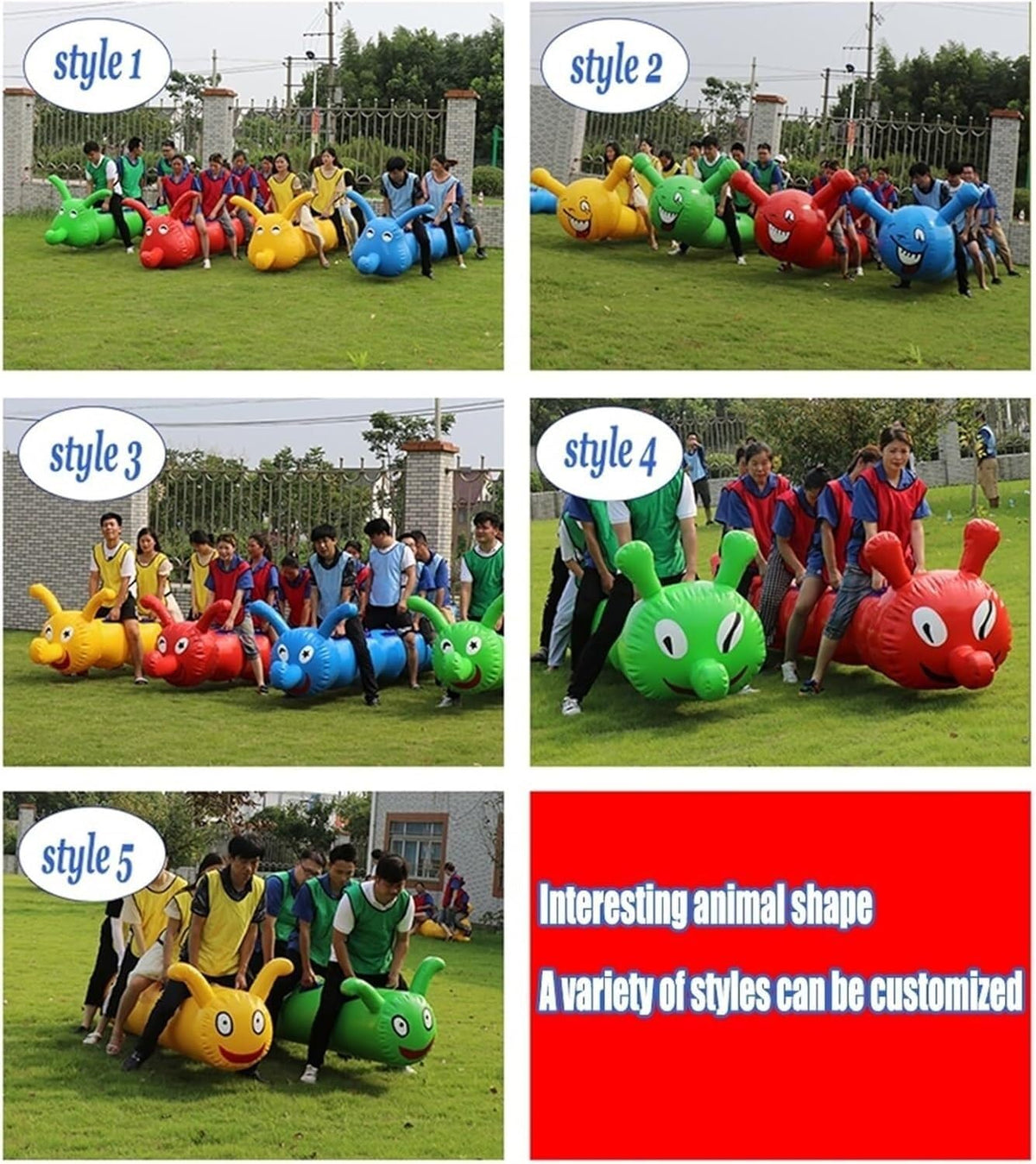 Multiplayer Lawn Games Inflatable Toys Outdoor Carnival Party 2 Sets(4 Seats)