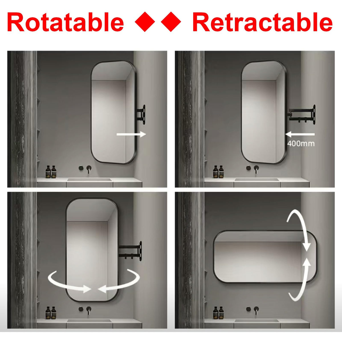360° Rotatable Corner Shower Mat Active Bathing Toy with Metal Rails Anti Slip Aluminum Edges HD Waterproof Fun Bathroom Play (Size: 50x80cm)