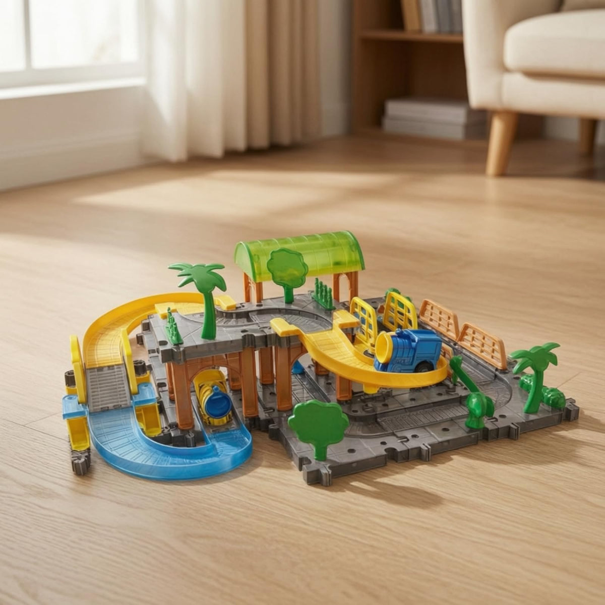 Playset with Hand Controller Educational DIY Railway Construction Kit Science Toy for Kids, Family Activities