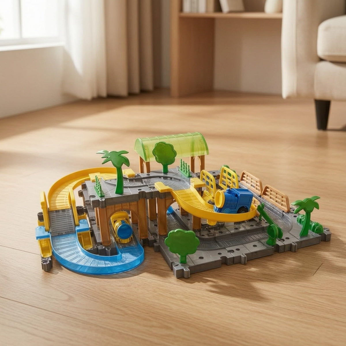 Amagogo Playset with Hand Controller Interlocking DIY Railway Construction Kit Educational Toy for Kids