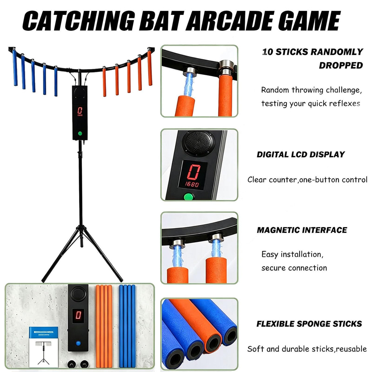 Hand Eye Coordination Training Stick Machine Yellow