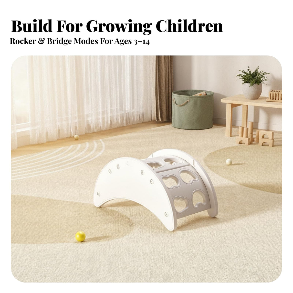 Menolana Developmental Learning Climbing| Compact Freestanding Design, Curved, Toy, for Playroom, Nursery, Young Children, Kids, Yelloe