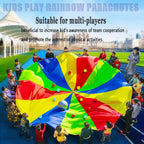 1-12M Kindergarten Rainbow Parachute Toy, Kids Balance Coordination Teamwork Game Gymnastics Parachute, Lightweight and Easy to Operate (Size : 12m/39.37ft)