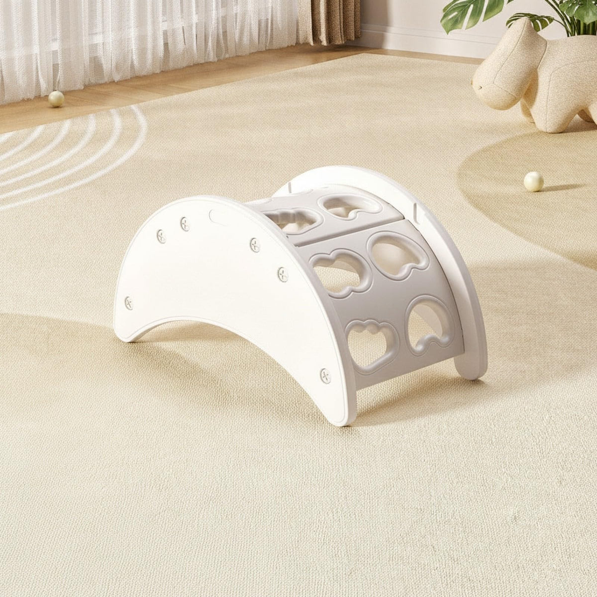 Smooth ClimbingArch | Compact Freestanding Design, Moon-Shaped, Toy, for Playroom, Nursery, White