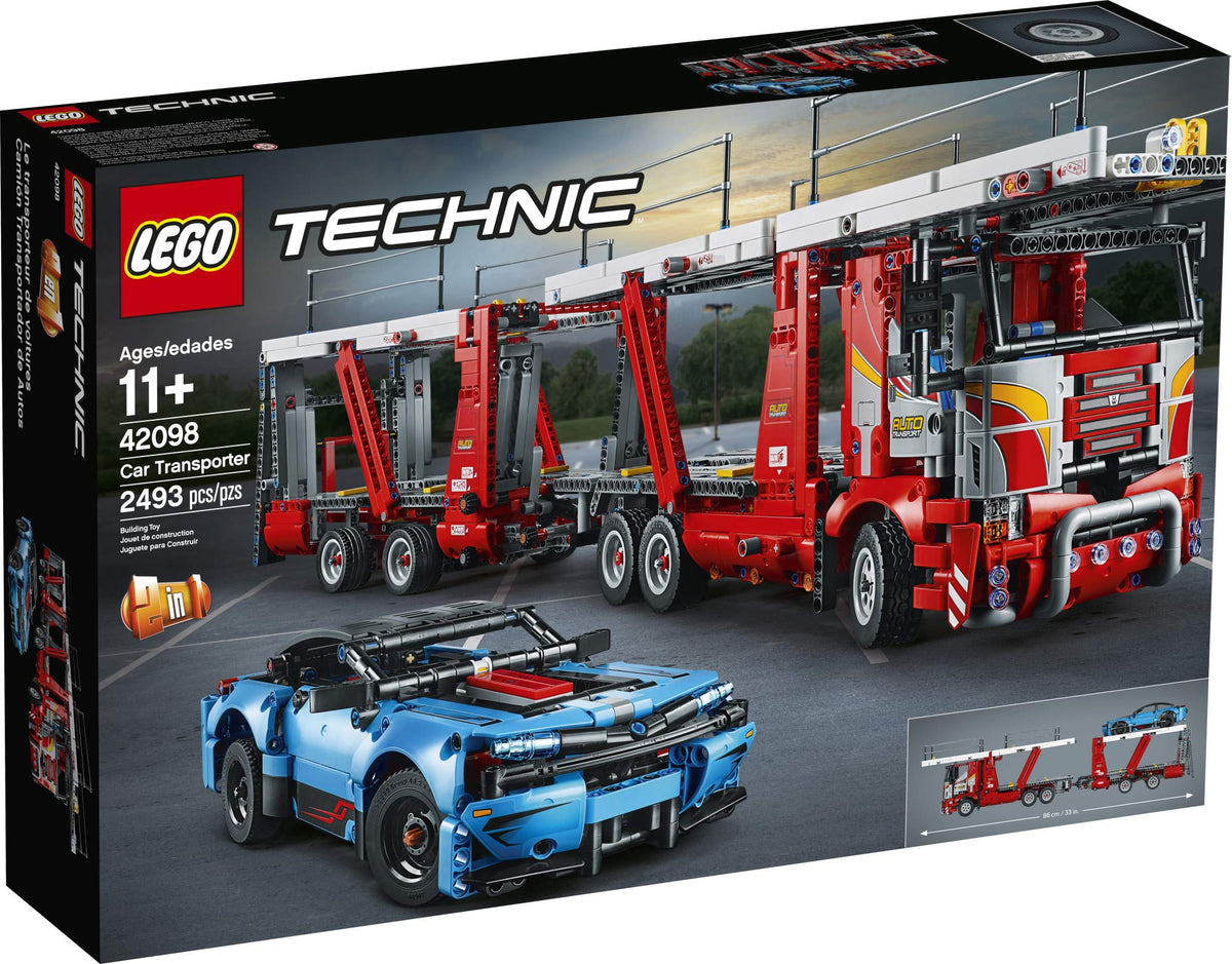 LEGO Technic Car Transporter 42098 Toy Truck and Trailer Building Set with Blue Car, Best Engineering and STEM Toy for Boys and Girls (2493 Pieces)