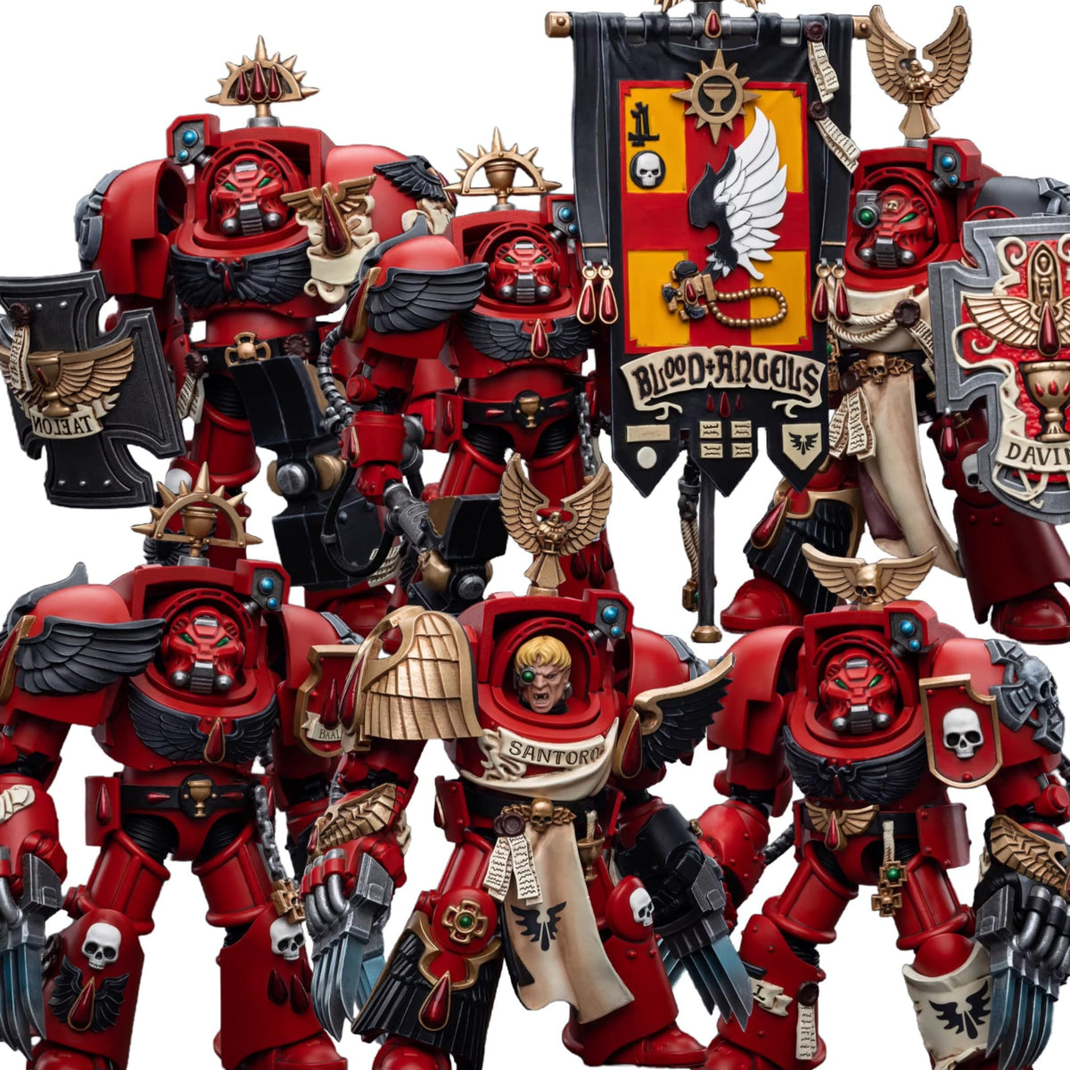 JOYTOY Warhammer 40K 1/18 Action Figures Blood Angels Assault Terminators Team Collectible Model